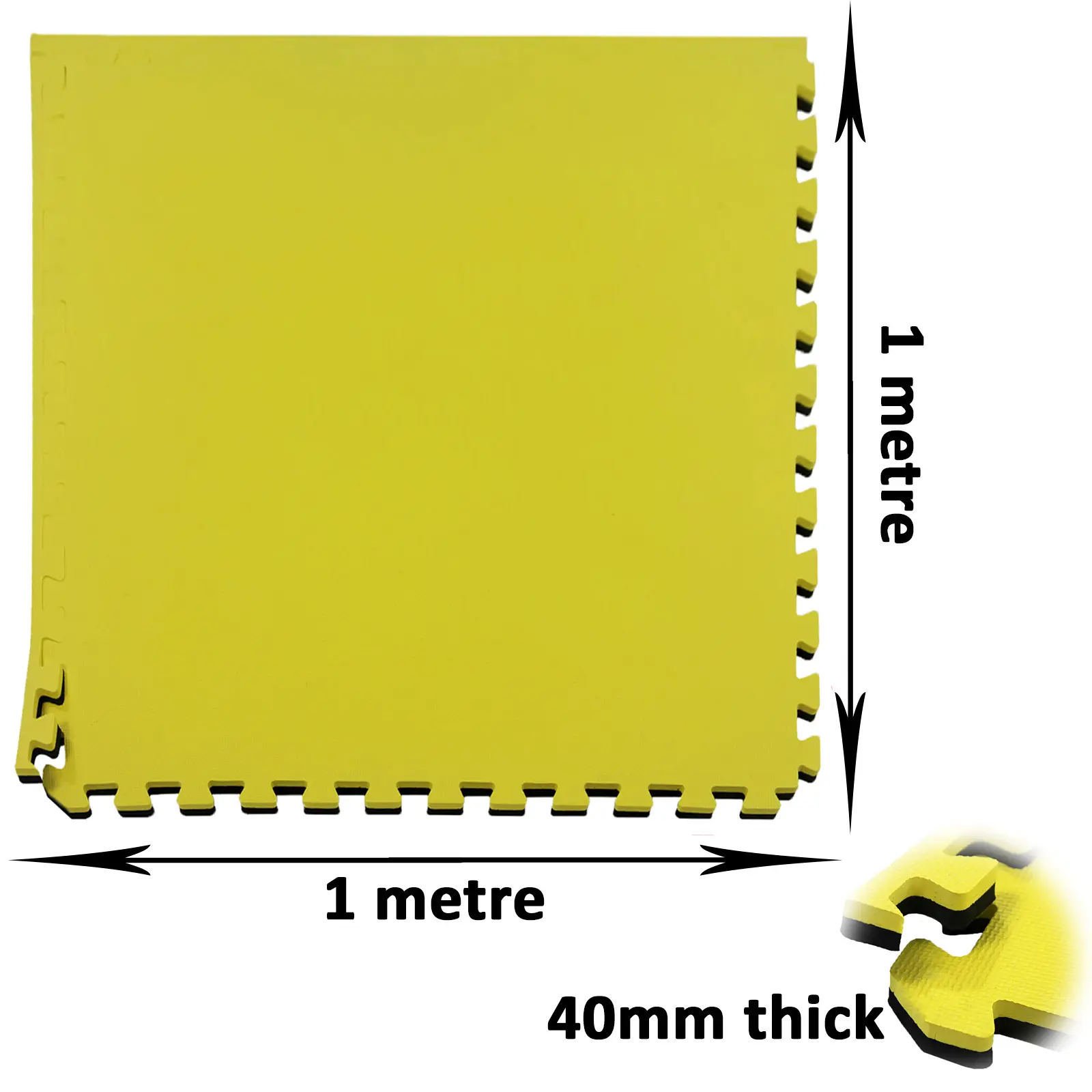 Martial Arts Floor Mat Yellow/Black 40mm 21448 - Image 4
